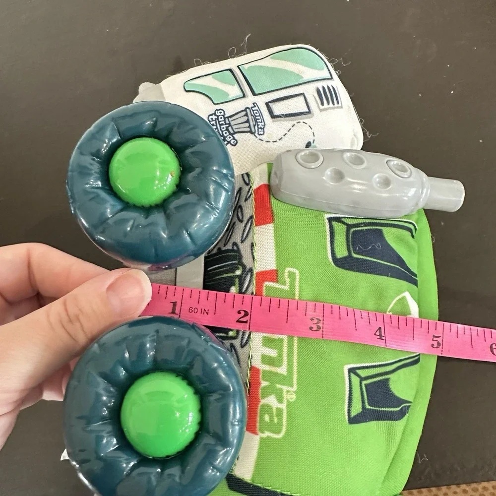 Tonka Soft Walkin Wheels 2014 Green Garbage Truck Toy Plush Car Animated Battery